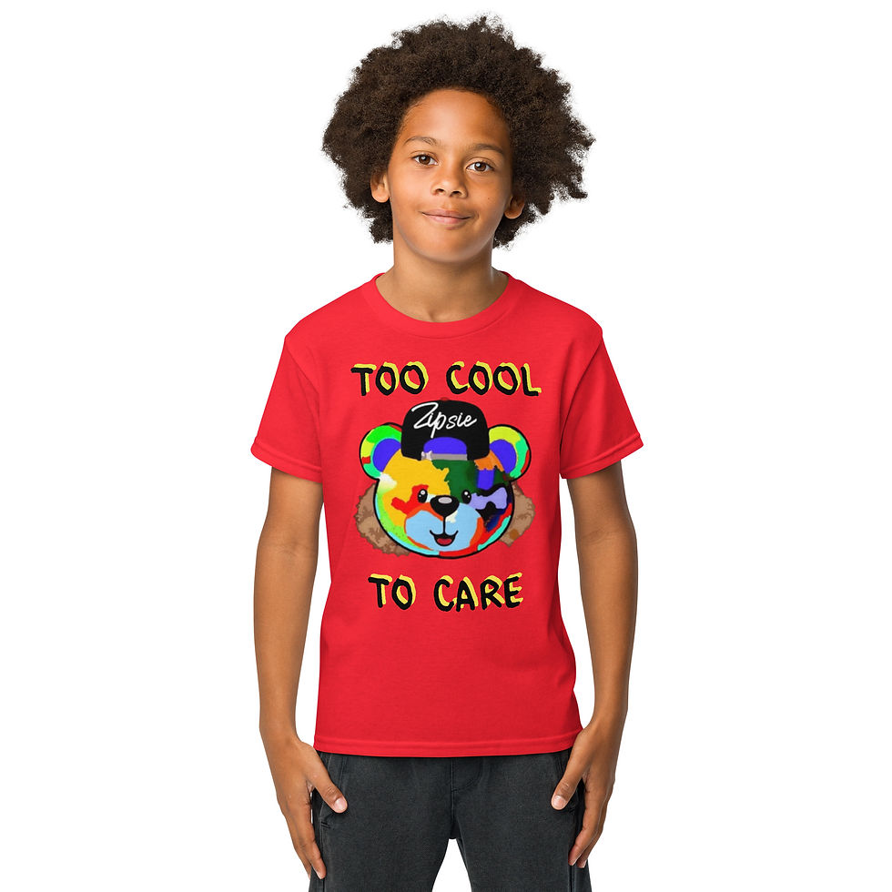 Thumbnail: Zipsie Too Cool To Care Youth t-shirt