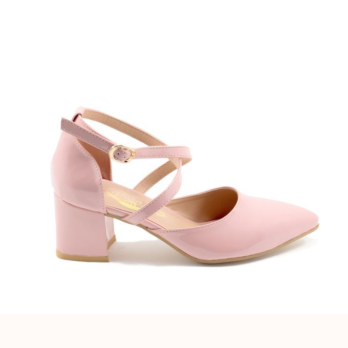 Miniature : Escarpin LC 339 - Talon Bloc - Ceinture Croisée - Rose Vernis 0.41