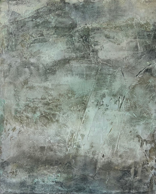 Sumpfkalk und Pigmente auf Leinwand, 100x120 cm