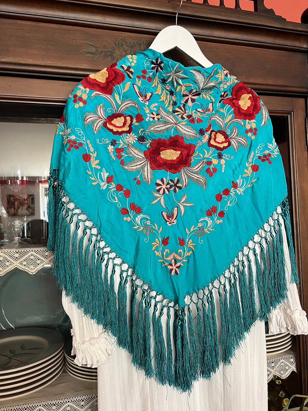 Miniatura: Mantoncillo me encanta turquesa  