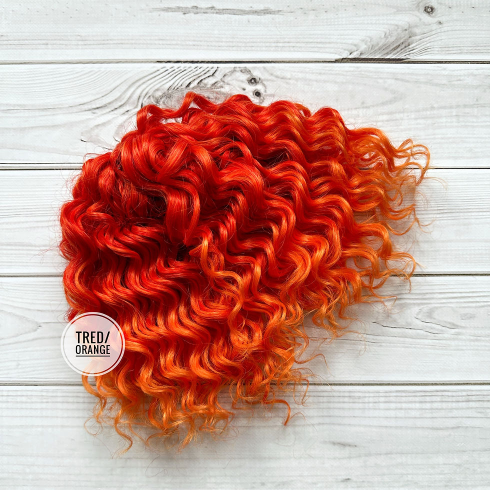 Афрокучері Jessica, 25 см, колір Tred/orange