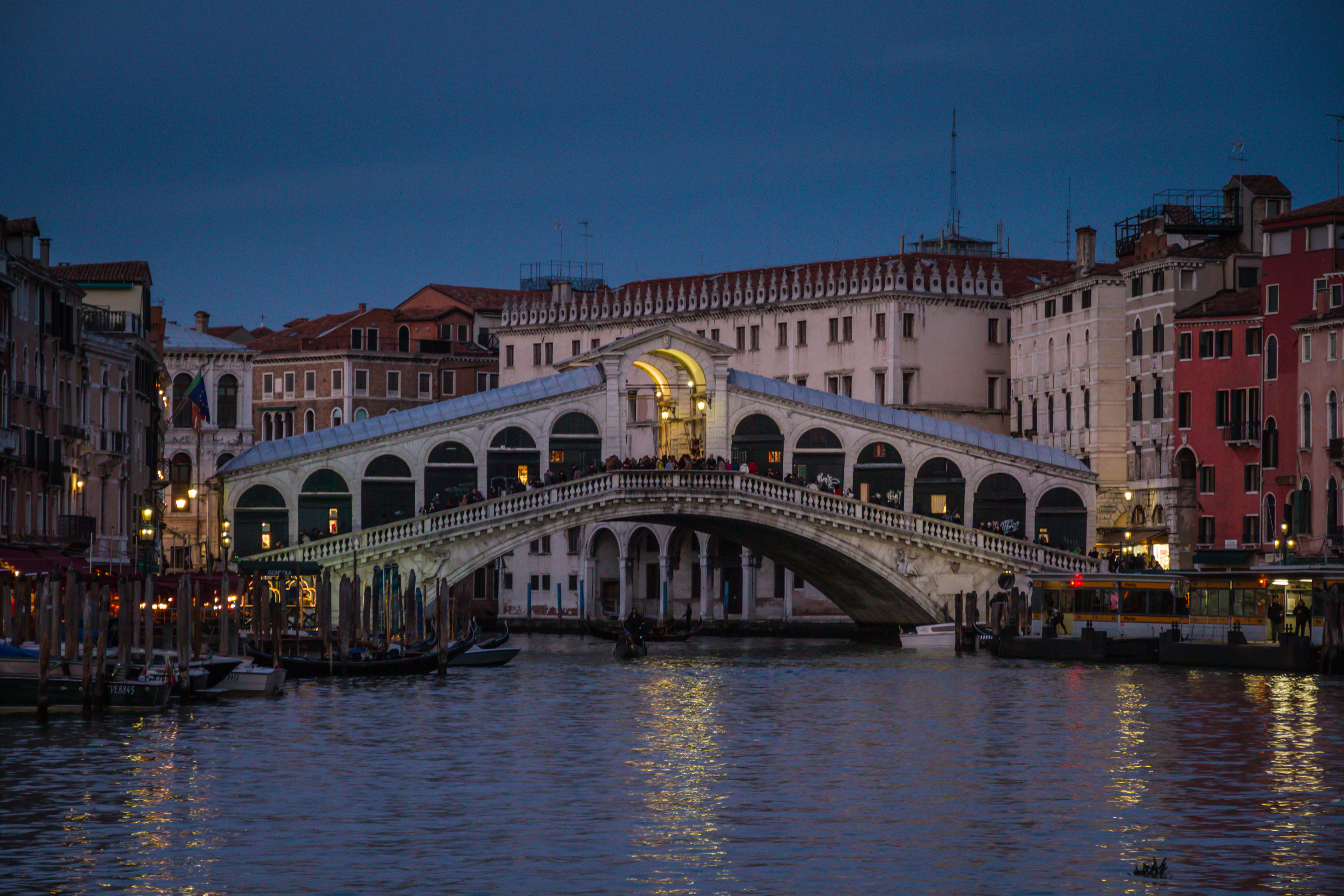 A view of the Rialto Bridge.