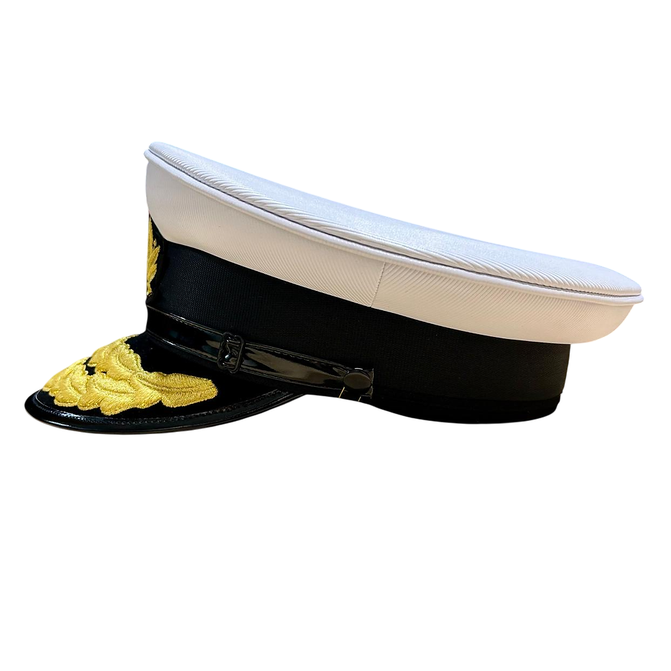 Thumbnail: Double Braid Navy Peak Cap with Badge