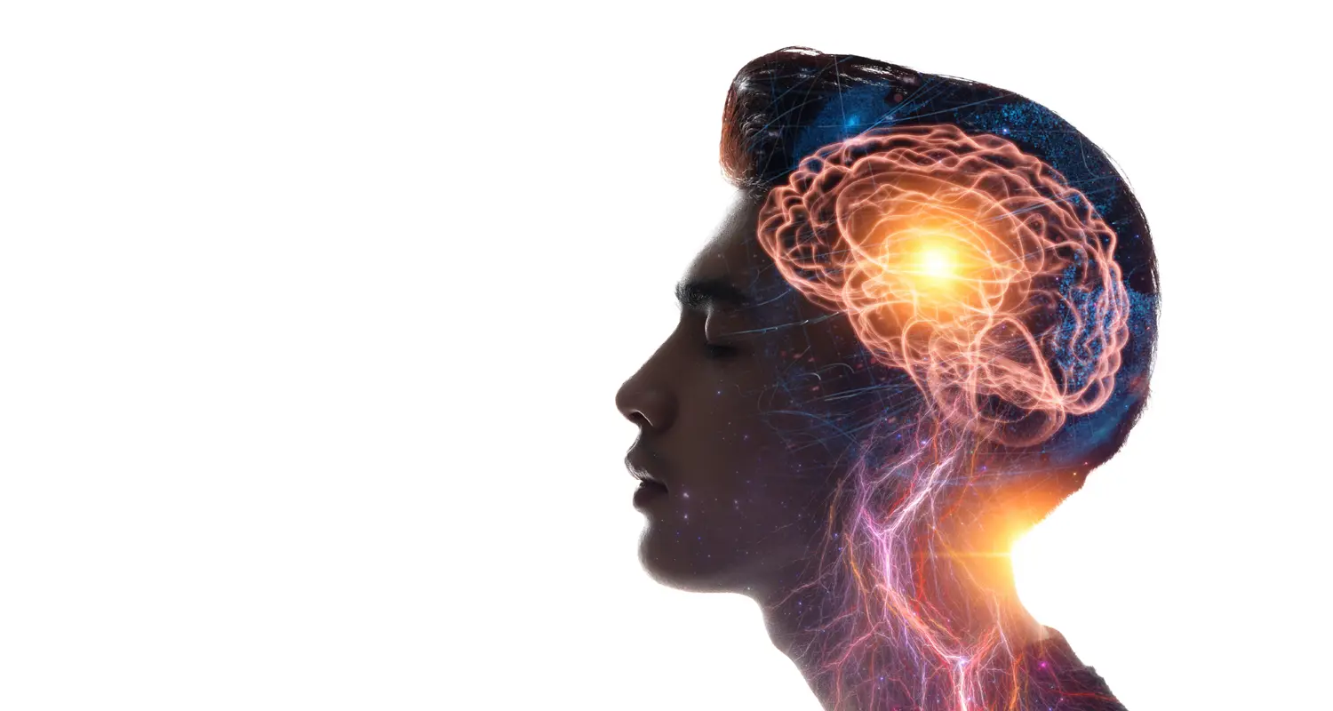 cerebro humano con luz