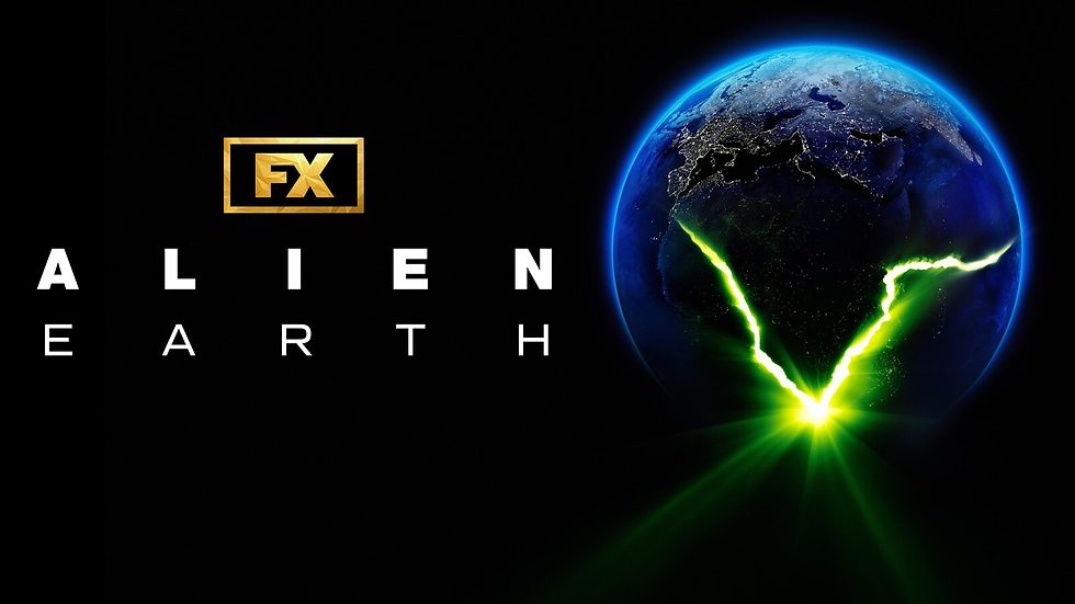 black background with the words "alien earth" and a cracked earth glowing green