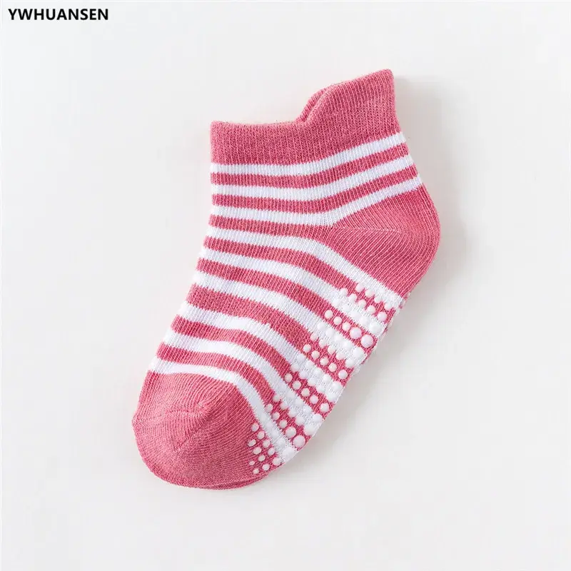 Thumbnail: 6 Pairs/0 to 6 Yrs Cotton Children's Anti-Slip Boat Socks