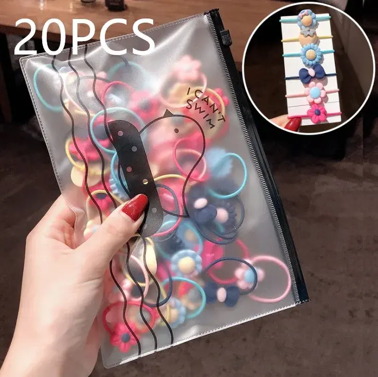 Thumbnail: 1000/100/20Pack Elastic Nylon Hair Bands for Girls Colorful Rubber Band