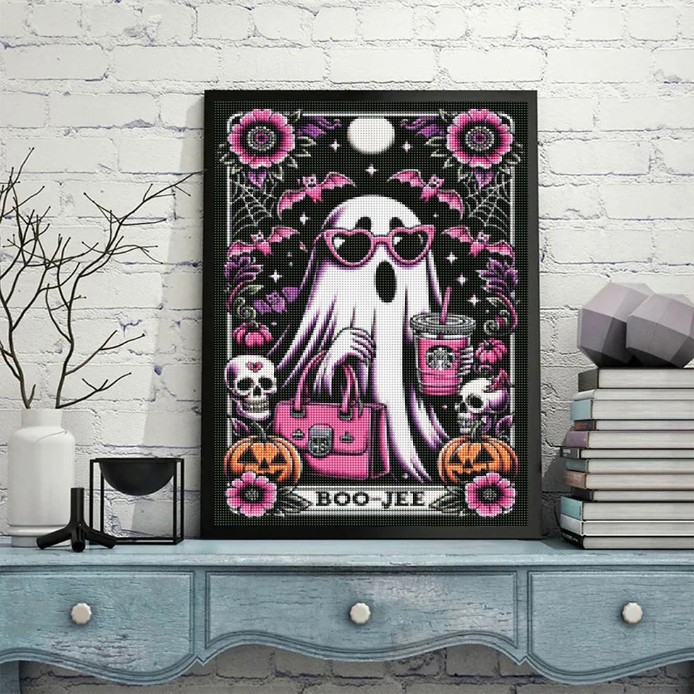 Thumbnail: DIY AB Diamond Embroidery Tarot Card Diamond Painting Cartoon Skeleton Cross Sti