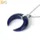 Thumbnail: Natural Stone Crystal Crescent Moon Pendant