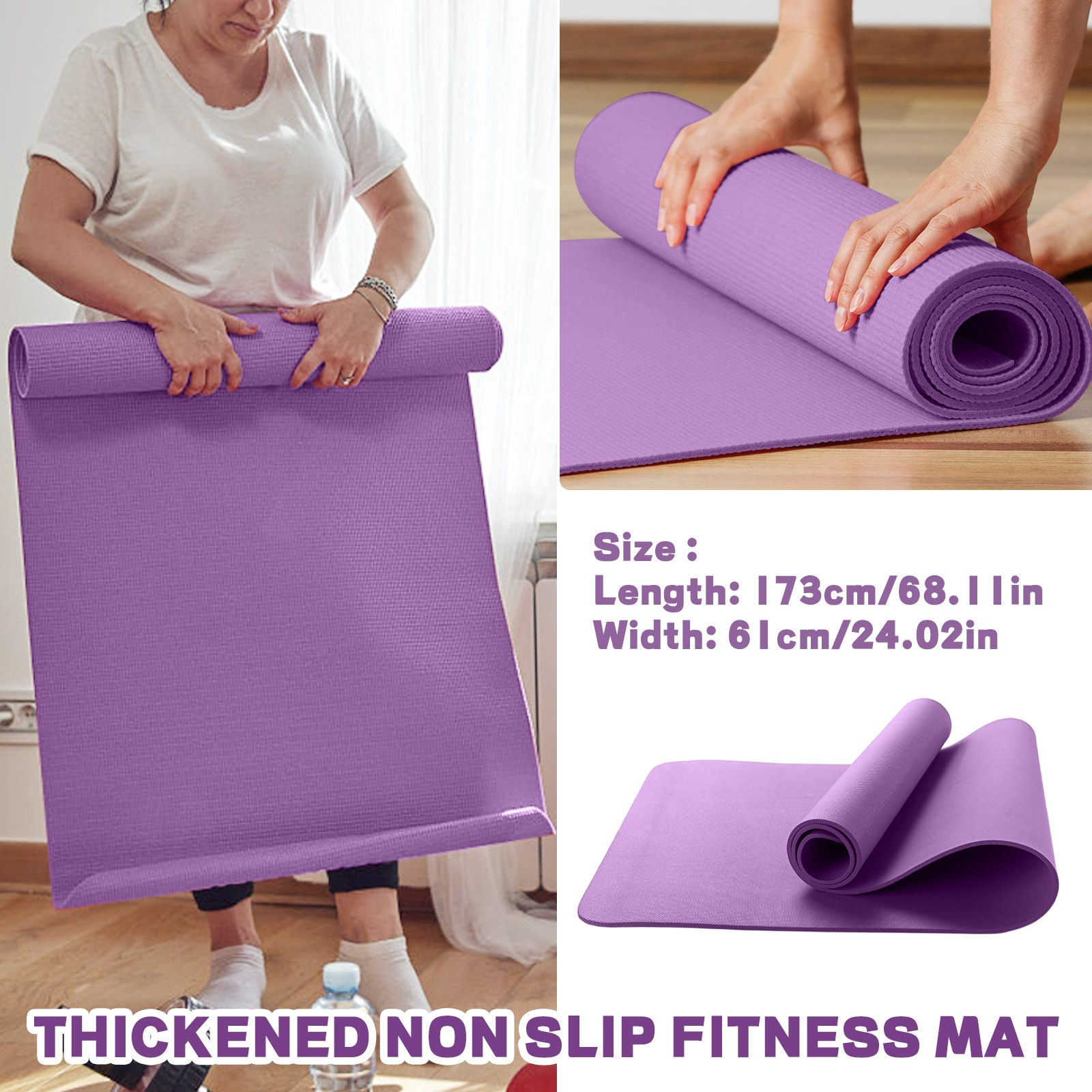Foldable Yoga Mat Eco Friendly EVA Folding Travel Fitness Exercise Mat 173*61*0.