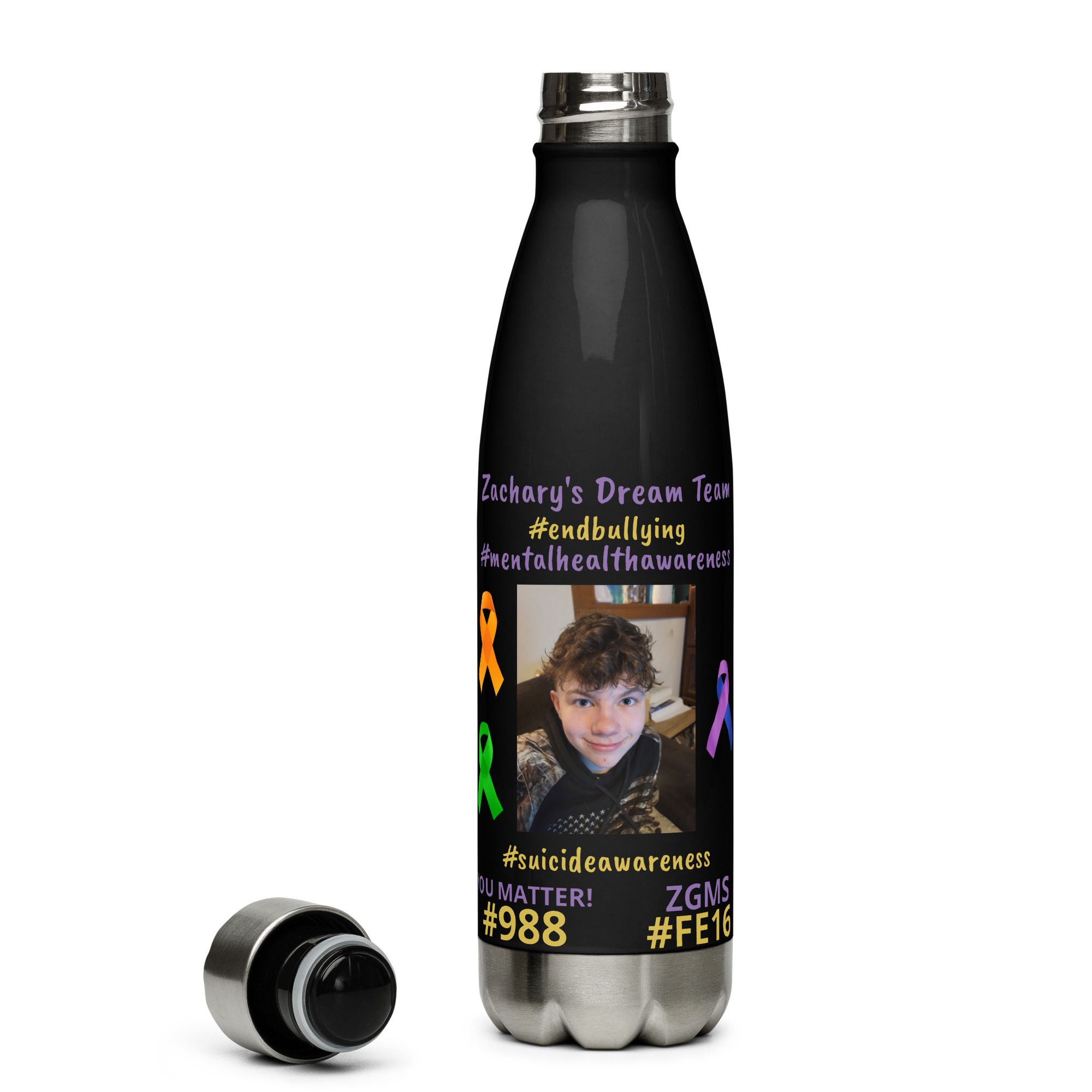 Zachary's Dream Team 2025 Stainless Steel Water Bottle
