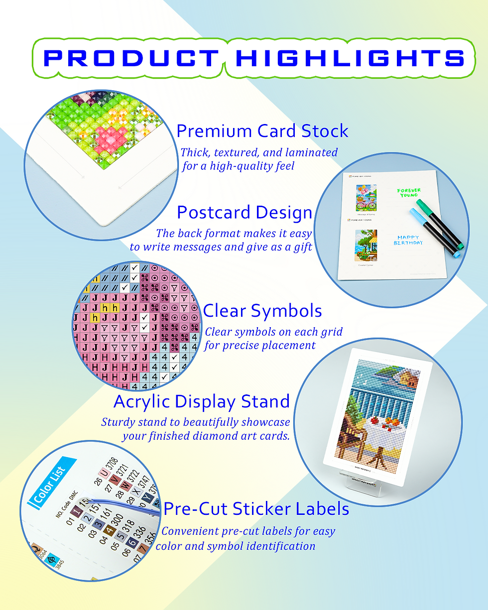 Thumbnail: Foreveryoung 12Pcs Mini Diamond Art Kits 5x7 Inch Resin Square Drill for Beginne