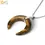 Thumbnail: Natural Stone Crystal Crescent Moon Pendant