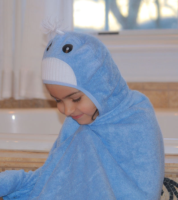 Thumbnail: Bamboo Whale Hooded Towel