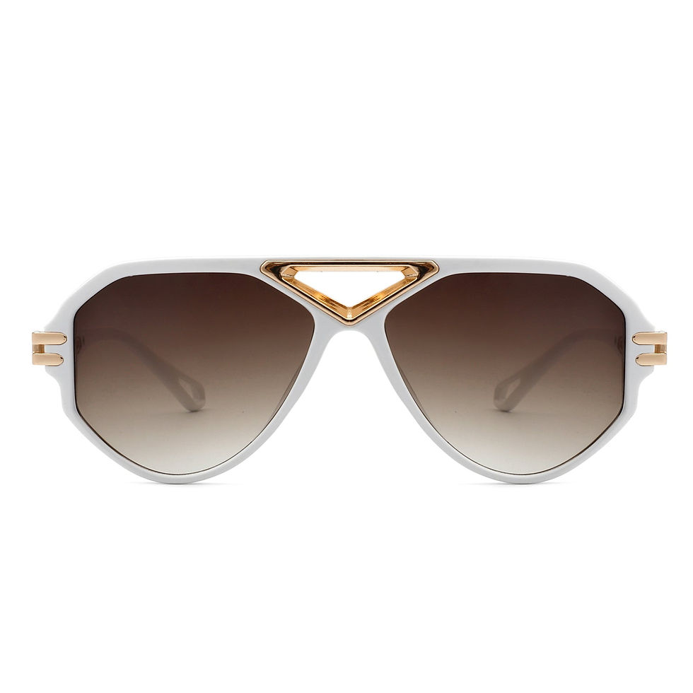 Thumbnail: Unityth - Geometric Retro Round Vintage Fashion Aviator Sunglasses