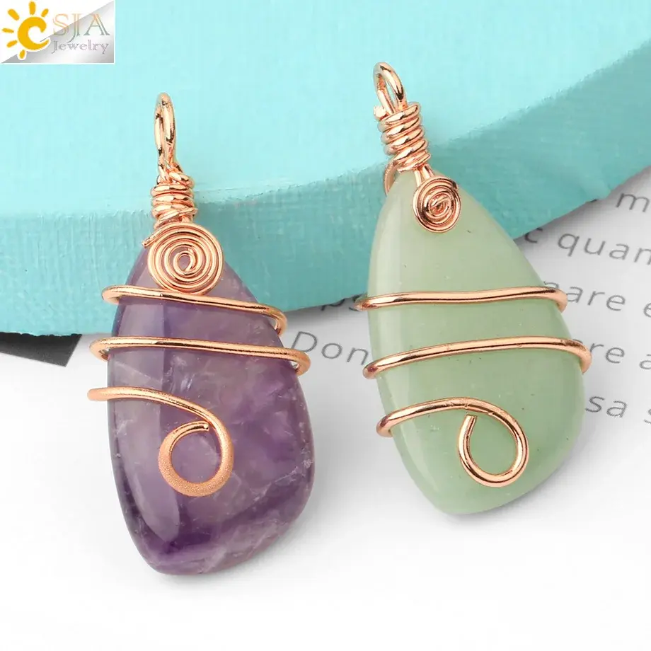 Thumbnail: Wire Wrap Crystal Pendant Stone