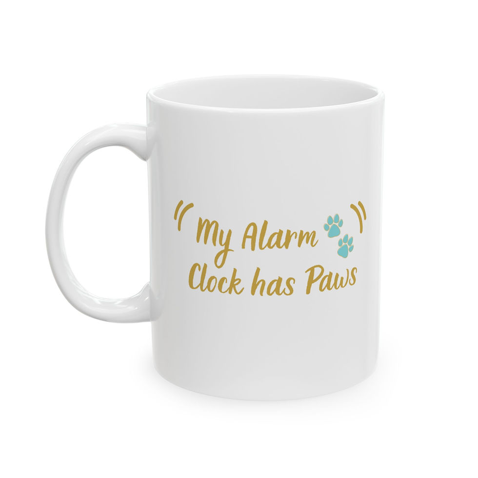 Thumbnail: My alarm clock has paws dog mug, gift for dog lover, mug with cute dog statement