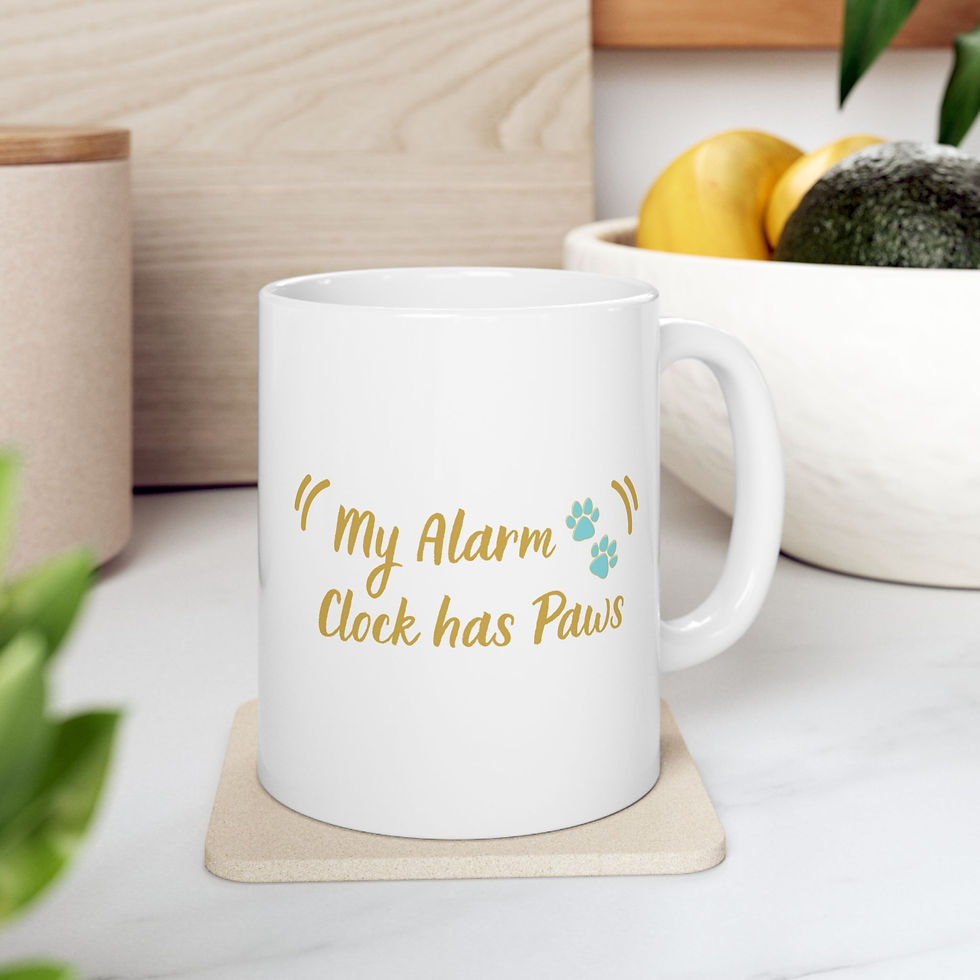 Thumbnail: My alarm clock has paws dog mug, gift for dog lover, mug with cute dog statement
