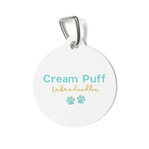 Cream Puff Labradoodles Signature Round Pet Tag