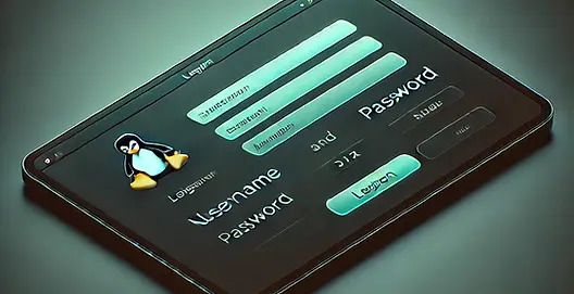 DALL·E 2025-03-05 00.32.15 - A digital illustration of a login screen for a Linux-based sy