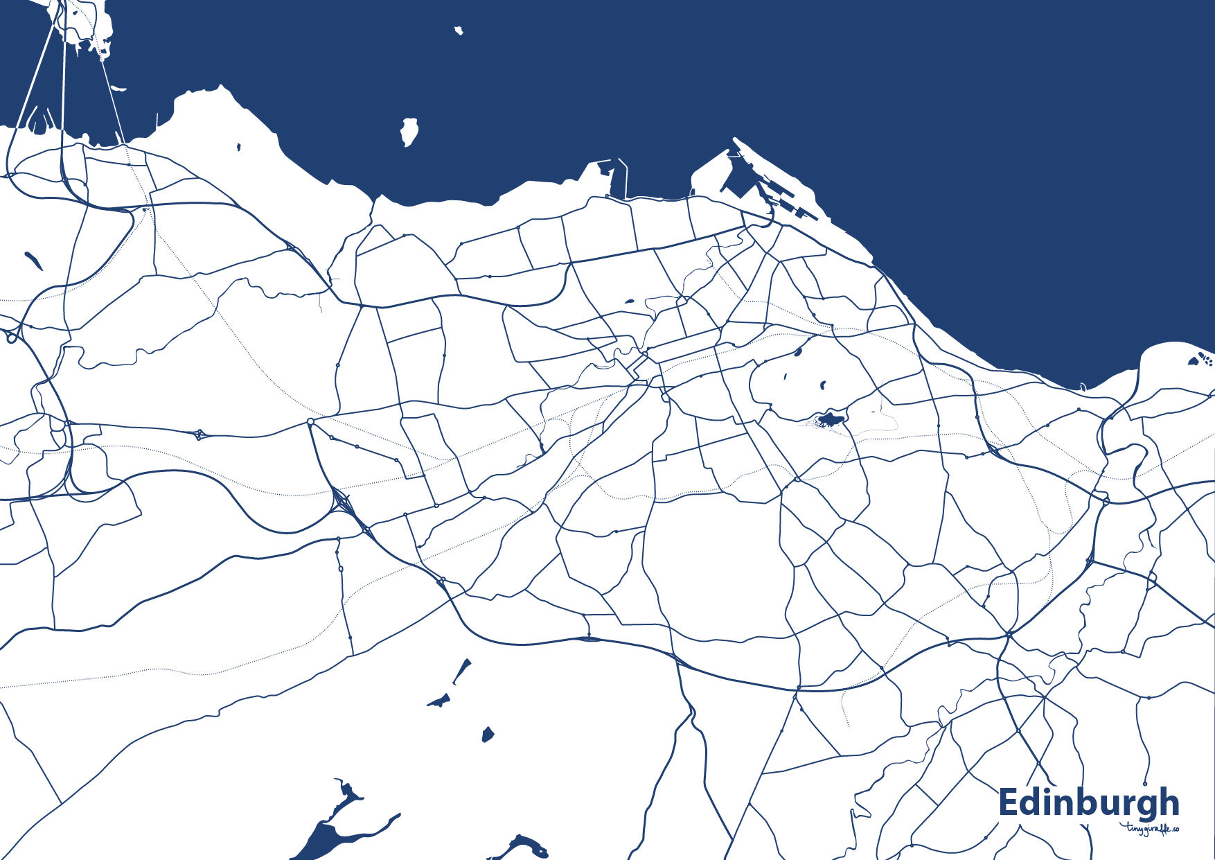 I Left My Heart in Edinburgh - Matte Map Artwork