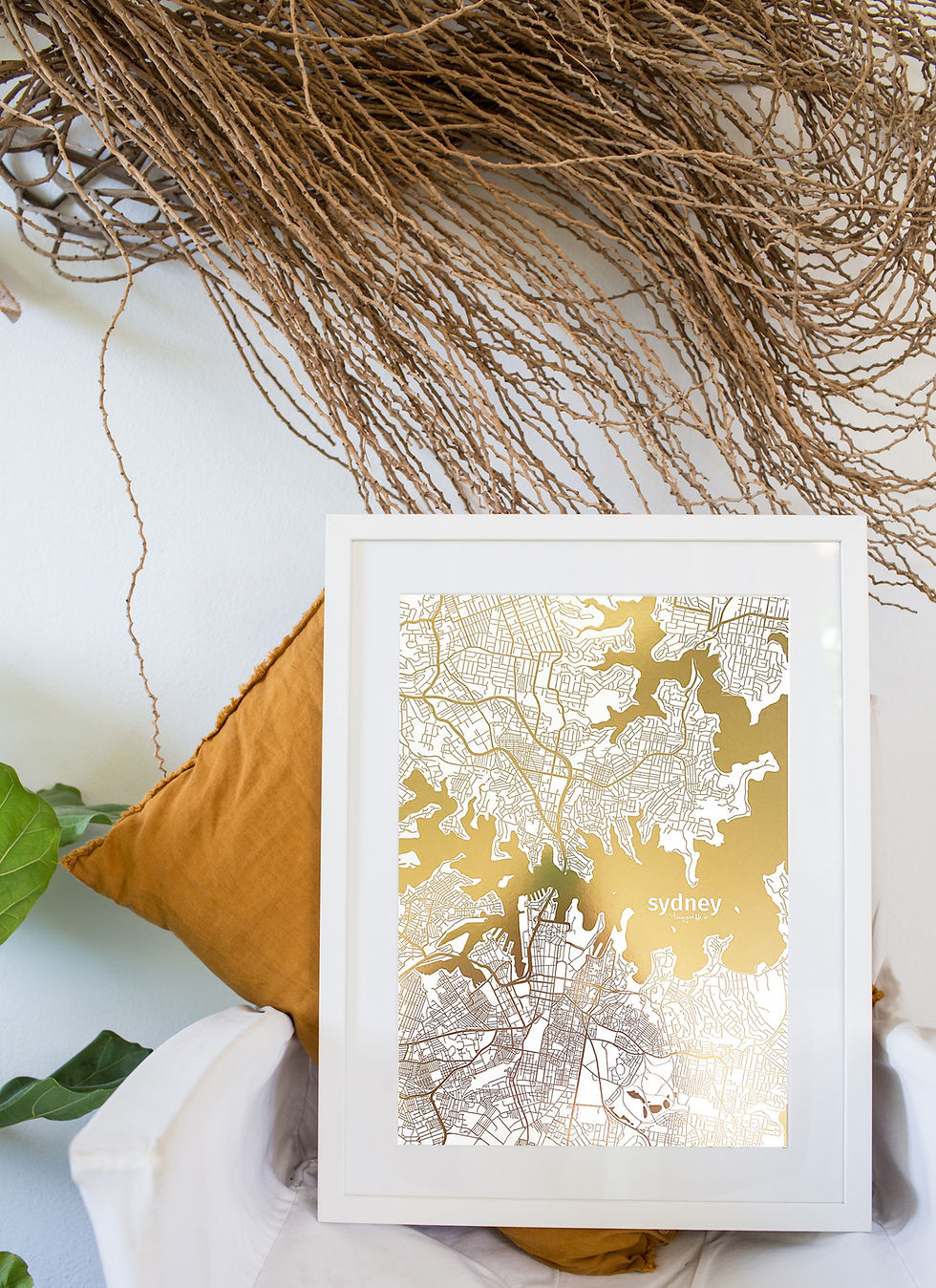 Thumbnail: Sydney City Map Print in Gold Foil