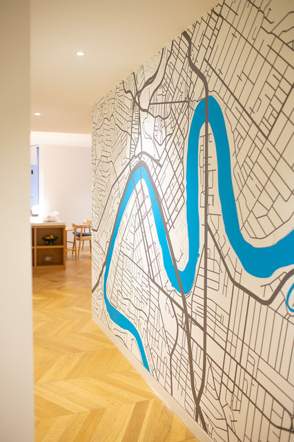 Custom Wallpaper Map Mural Brisbane River