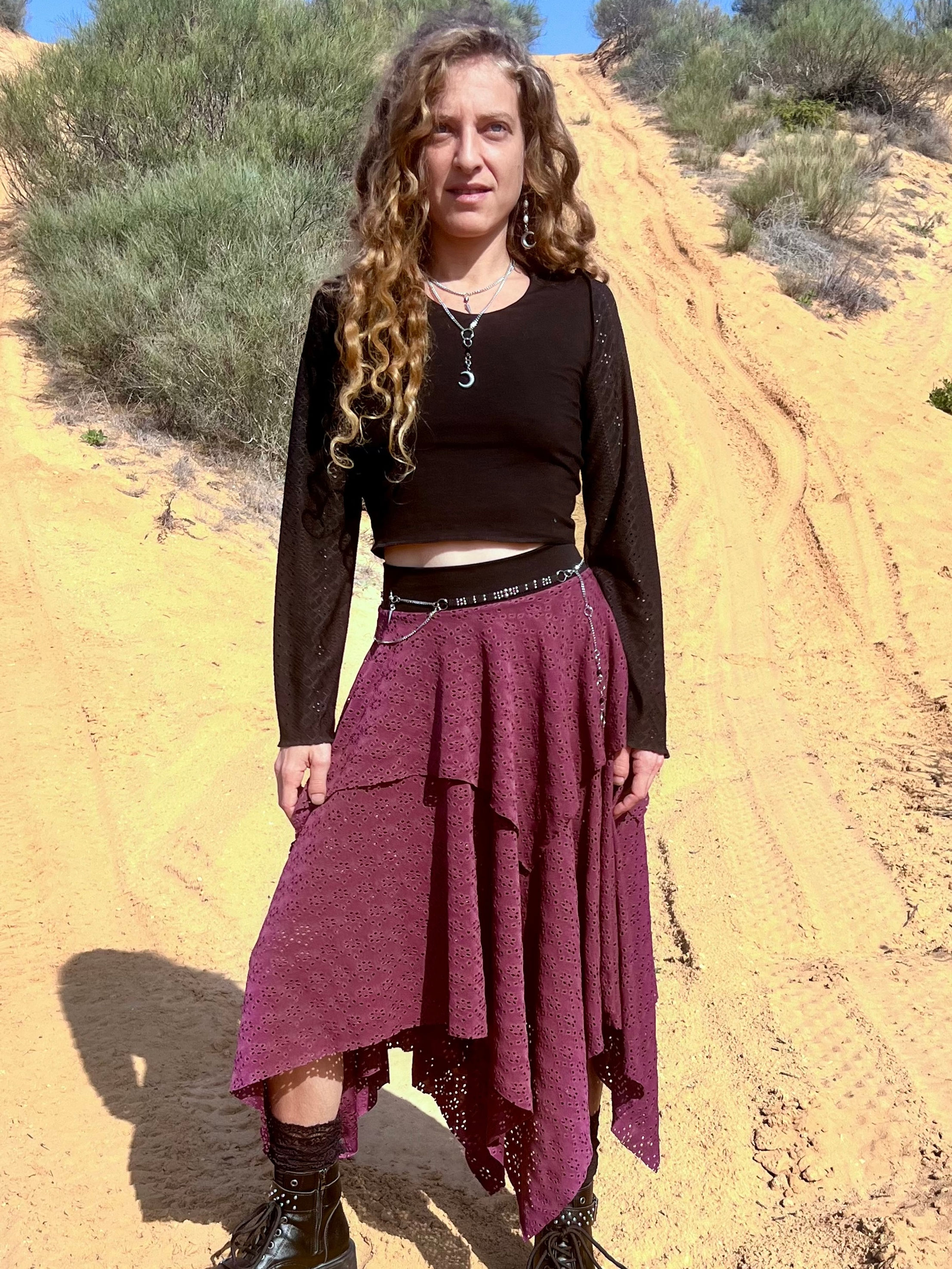 חצאית Dark fairy ארוכה סגול