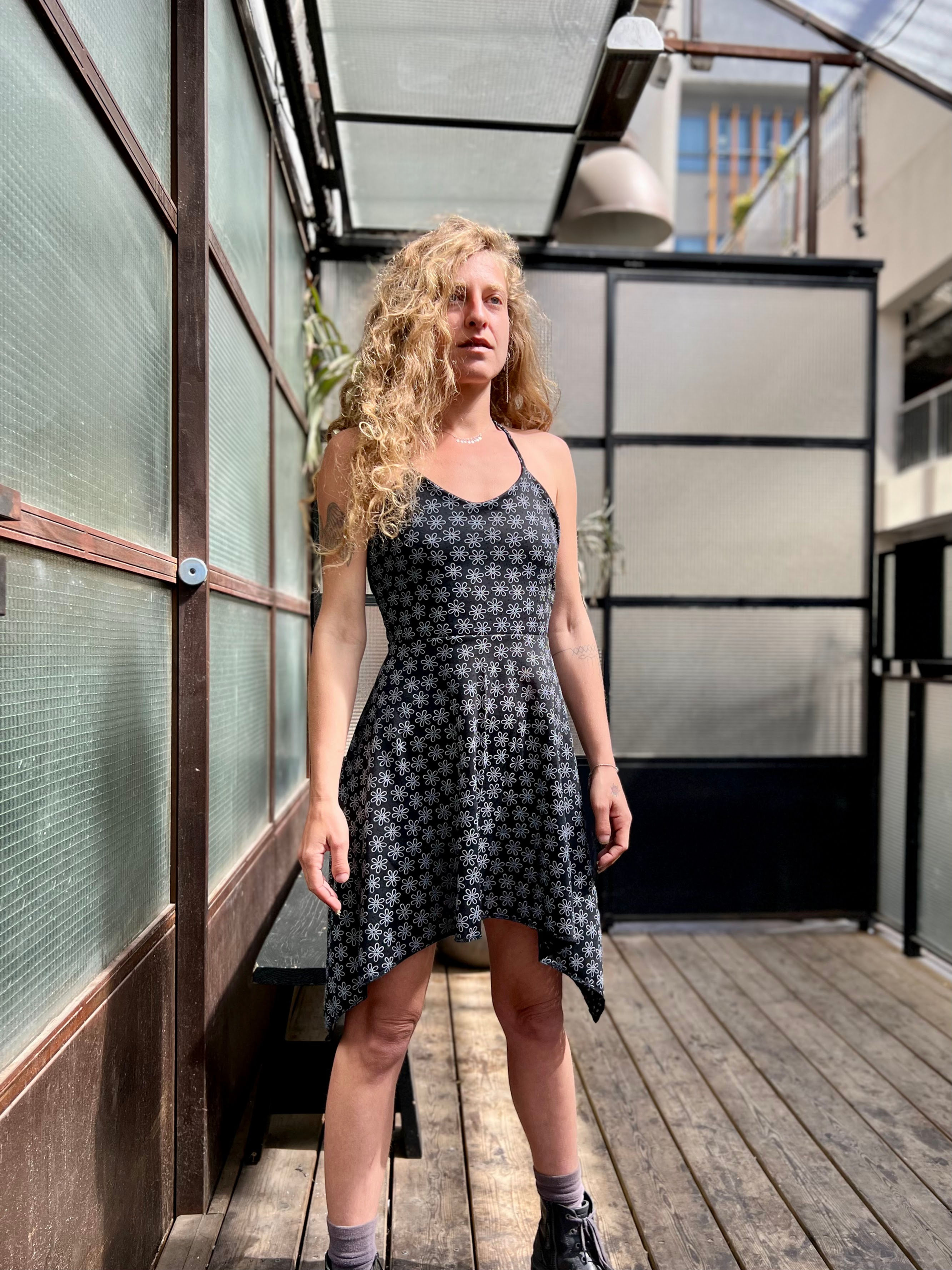 Ariel Dress White Flowers Front View