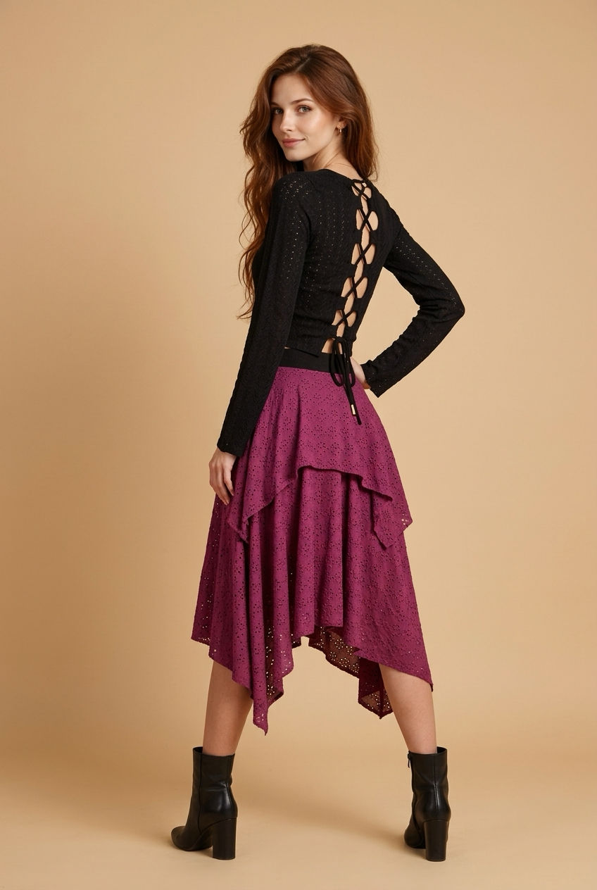 תמונה ממוזערת: חצאית Dark fairy ארוכה סגול