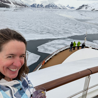 Cool view from the top deck of the expedition ship as ice moved in