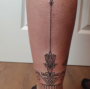 traditional tattoo motive hand poke. done at Tattoostudio Hamburg