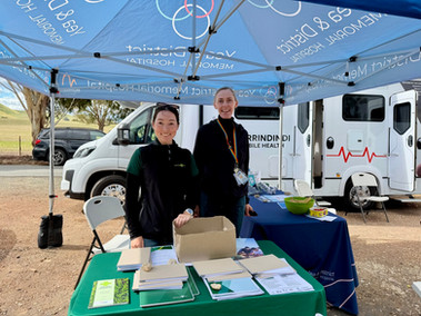 Agriculture Victoria and YDMH at the sale, offering bushfire recovery support, health checks...