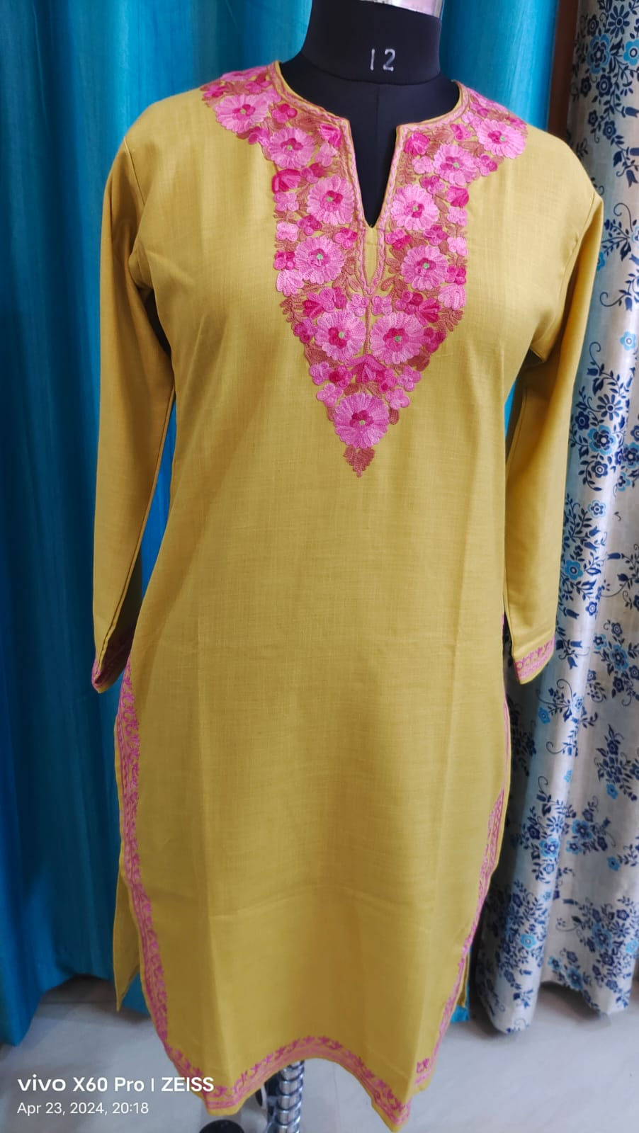 Indian Ethnic Kashmiri Rose Cotton Kurti