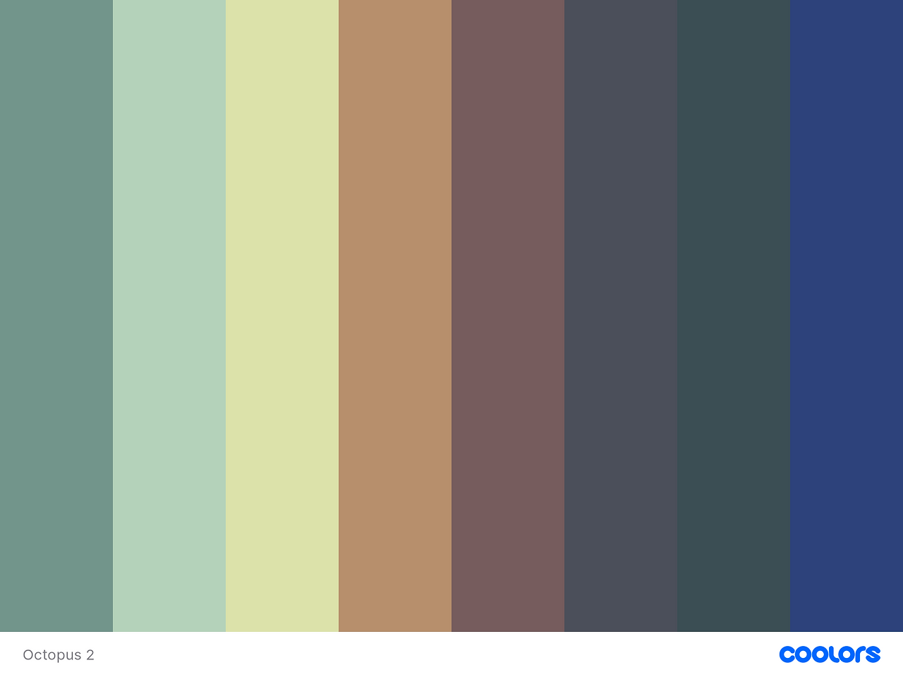 earthy color palette with muted greens, blues and purples