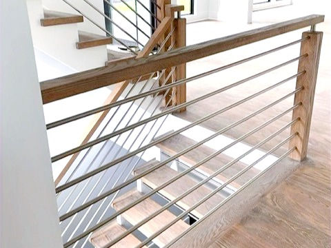Modern Horizontal Railings Installed by Pinto Carpentry