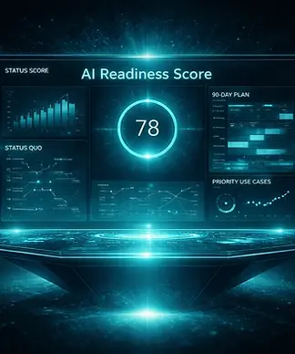 Bildschirm, der AI Audit Score Dashboard anzeigt
