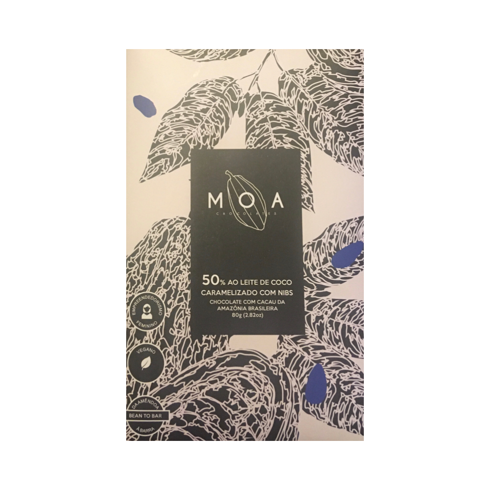 50% cacau Ao Leite de Coco - Moa Chocolate - 80g