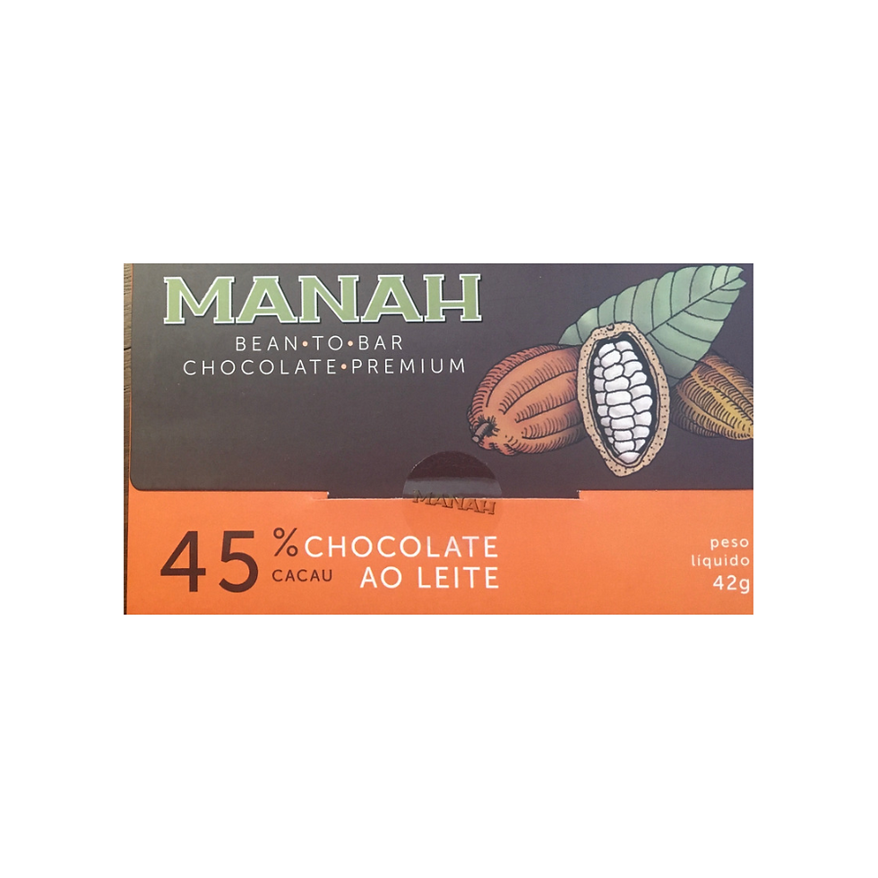 45% chocolate ao leite - Manah chocolates - 42g