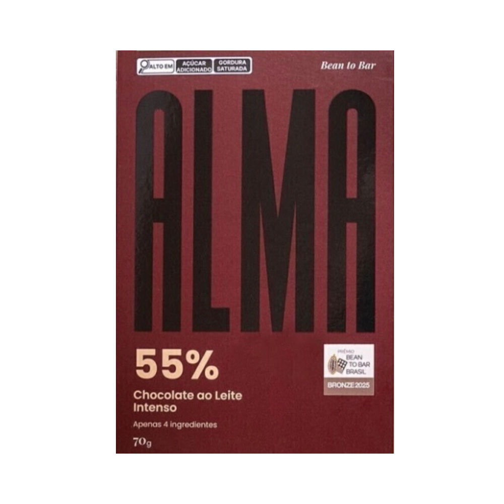 55% Chocolate ao Leite Intenso Premiado - Alma - 70g