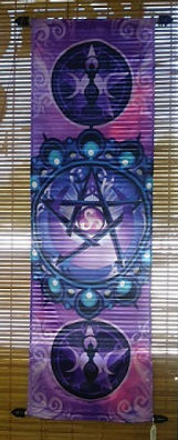 Pentacle Moon Hanging Wall Banner