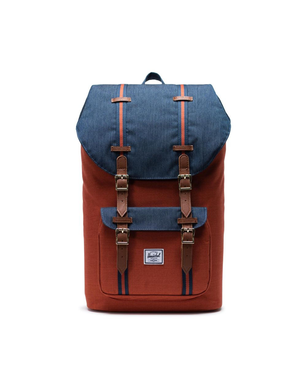 Herschel Little America Backpack (Indigo Denim/Picante Crosshatch/Tan)