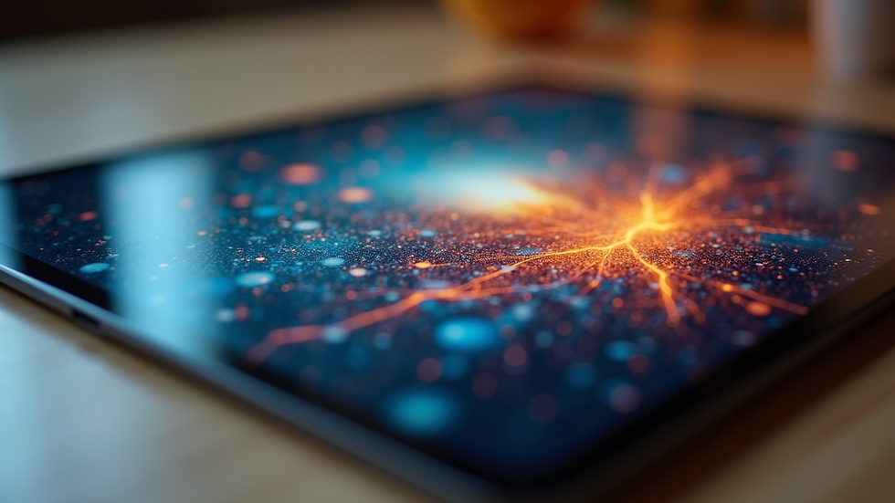Close-up view of a digital artwork displayed on a tablet screen