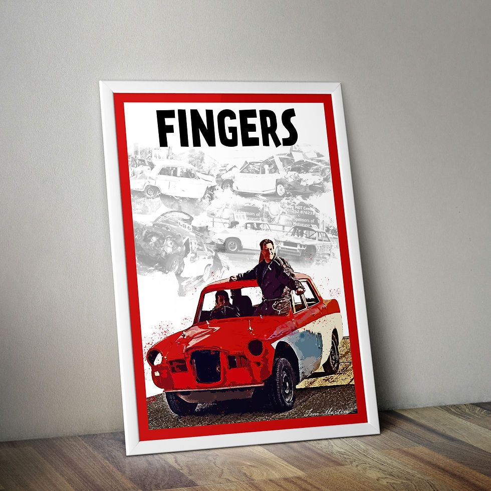 Thumbnail: "Fingers" Driver Poster Print Banger Racing