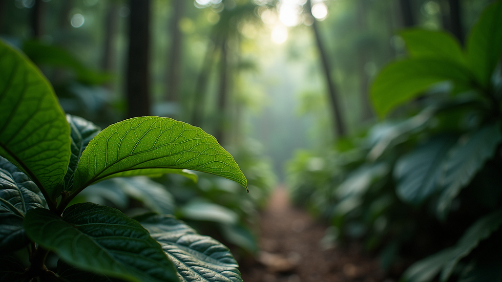 Close-up view of a dense Amazon rainforest