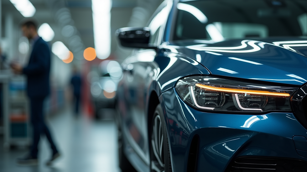 Close-up view of vehicle production process