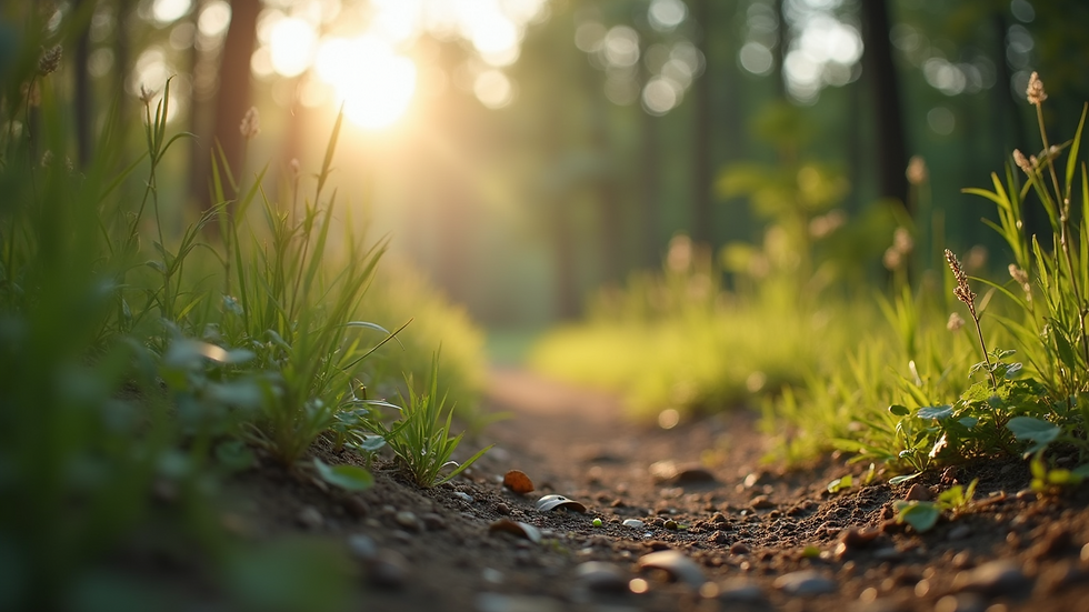 Eye-level view of an environmentally protected area with vegetation