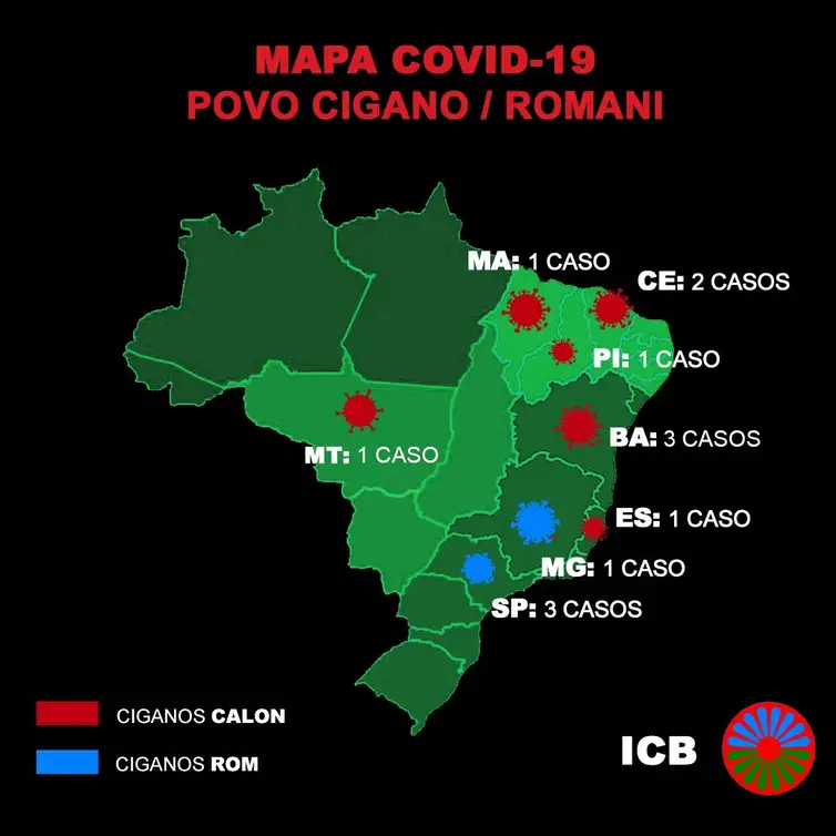 Casos de infecção por covid-19 no povo cigano.