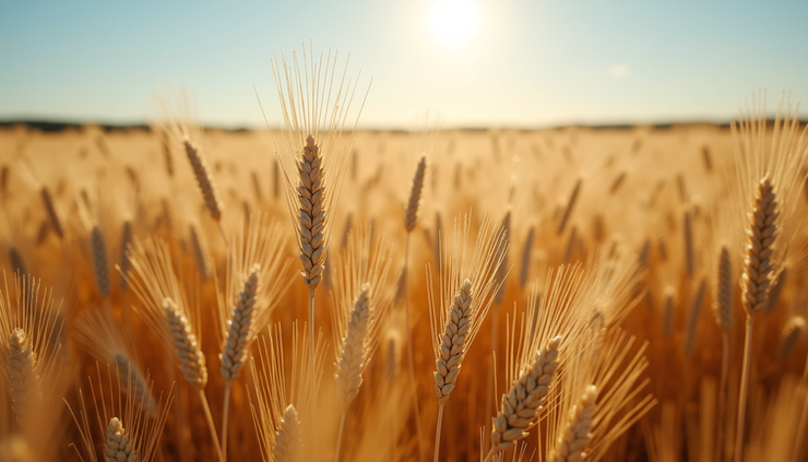 Vista aérea de campos de trigo nos Estados Unidos durante a colheita