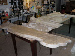 Marble fireplace mantel